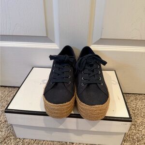 Steve Madden Navy Canvas Platform Sneakers
